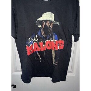 Post Malone Cowboy Tour T-Shirt Mens L Posty Co Black Cowboy Graphic Tee New